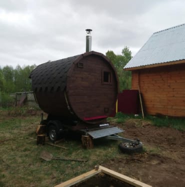 Монтаж бани-бочки №413 от 23.04.2021 в Похвистнево